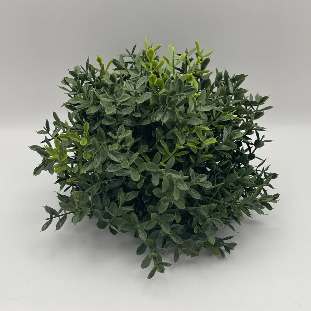 New England Boxwood Artificial Half Sphere Green Faux Topiary Plant Large 6in